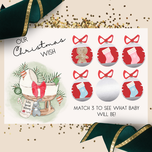 Christmas Gender Reveal Scratch Off Postcards- 15 ct