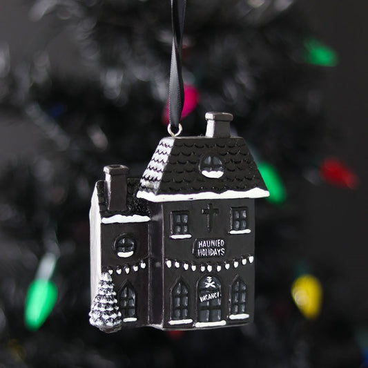 Haunted Holiday House Resin Gothic Christmas Decoration