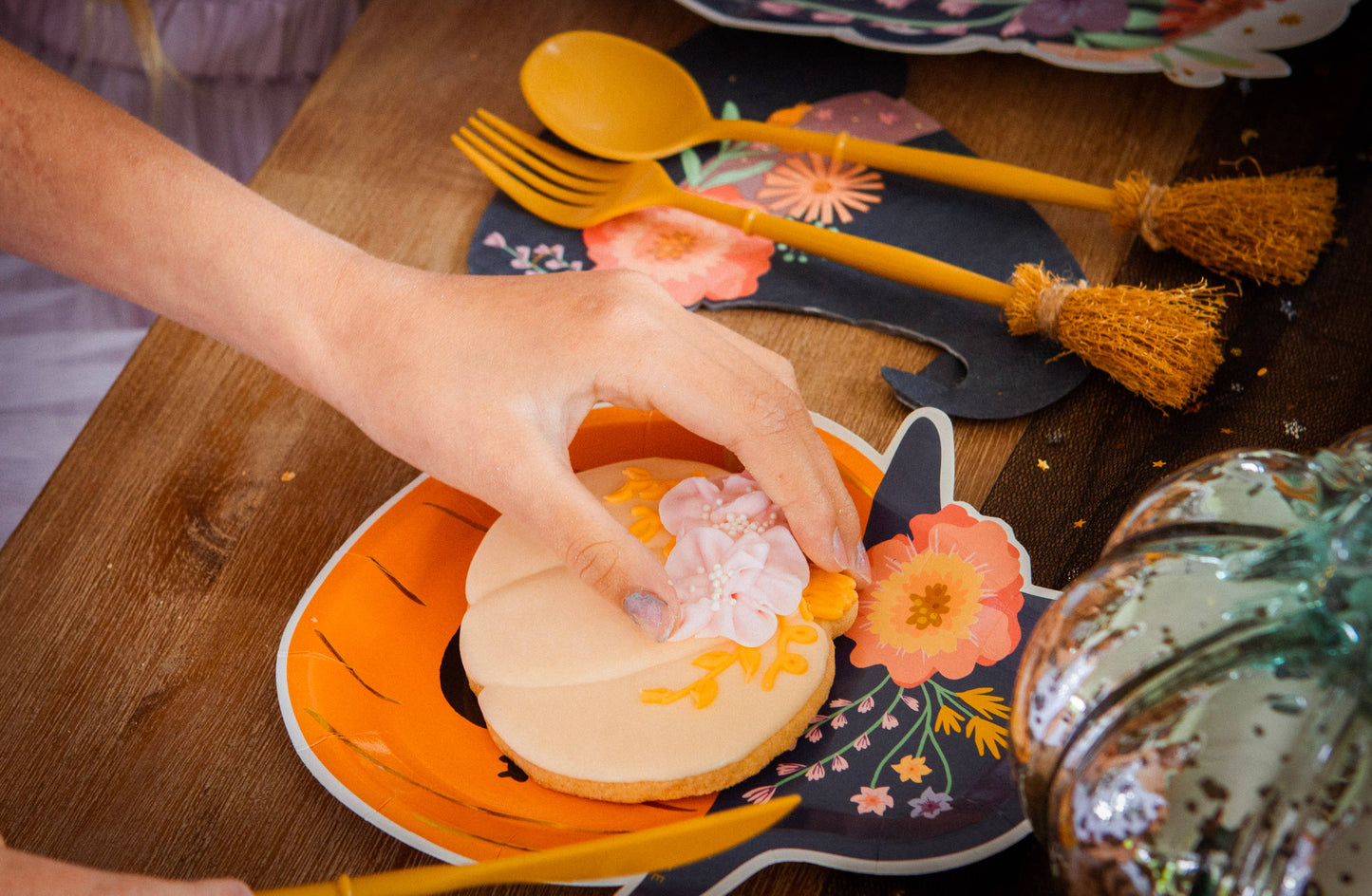 Halloween Pumpkin Dessert Plate