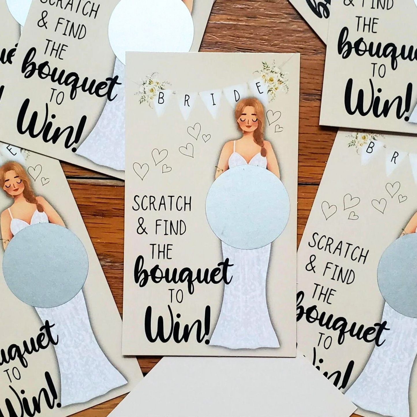 Boho Bridal Shower Scratch Off Card Game - 30 cards