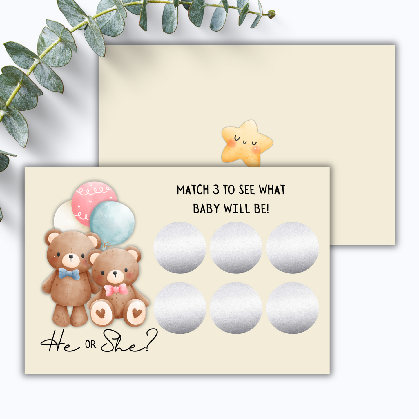 Gender Reveal Scratch Off Postcards