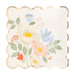 Spring Floral 10" Gold Foil Edged Scalloped Paper Plates