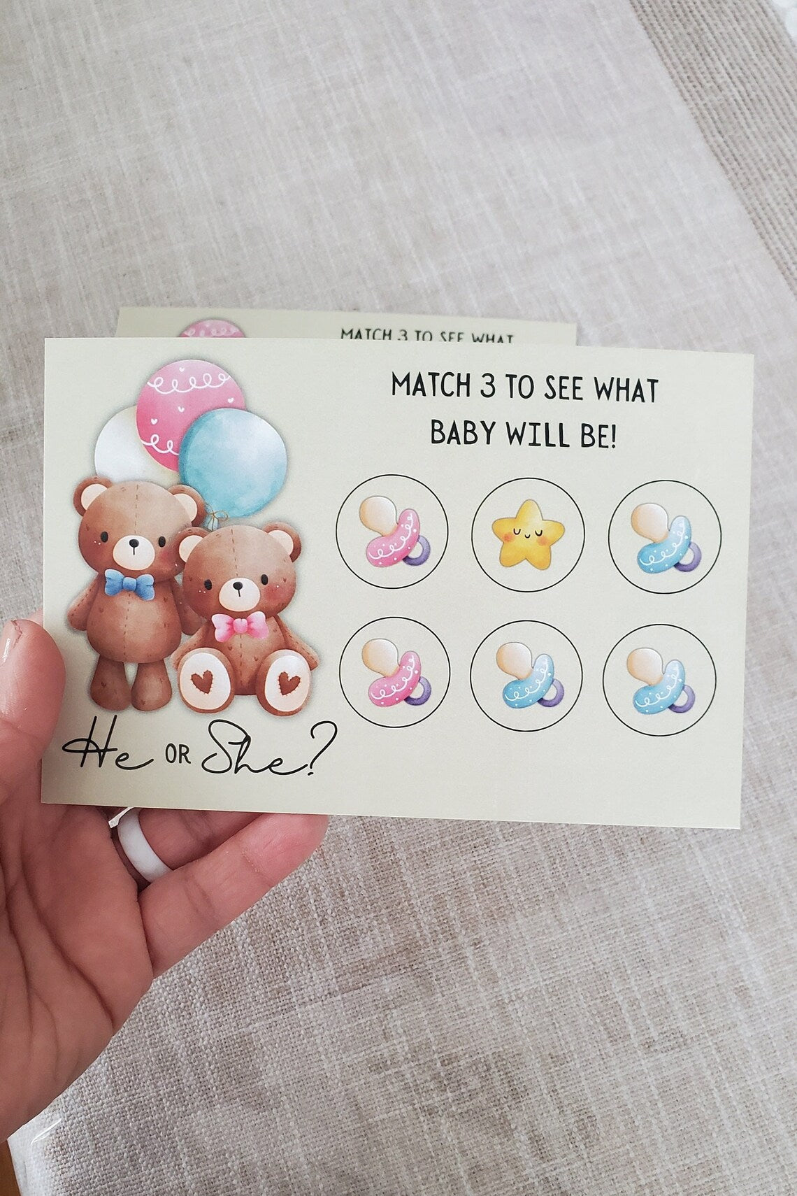 Gender Reveal Scratch Off Postcards