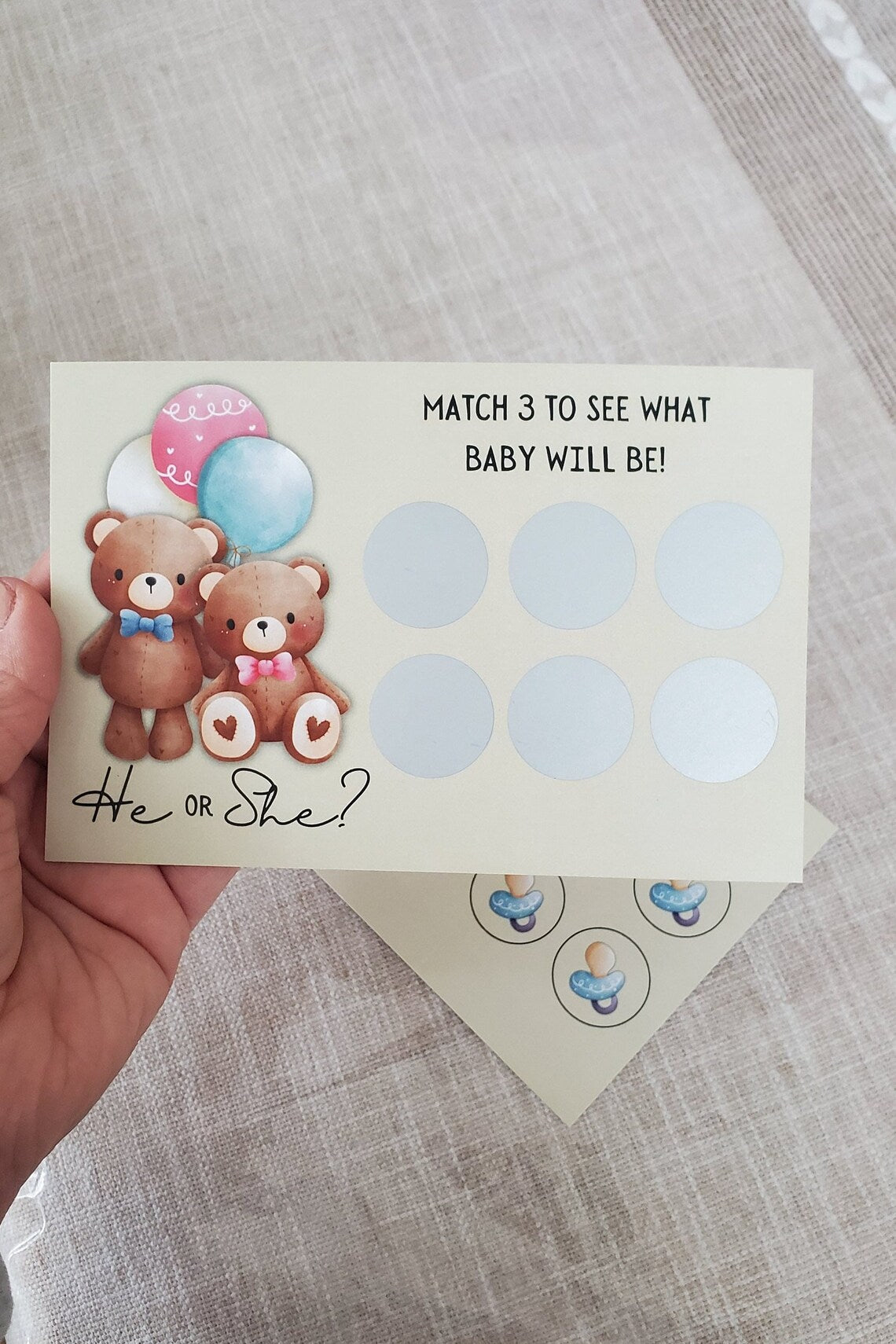 Gender Reveal Scratch Off Postcards