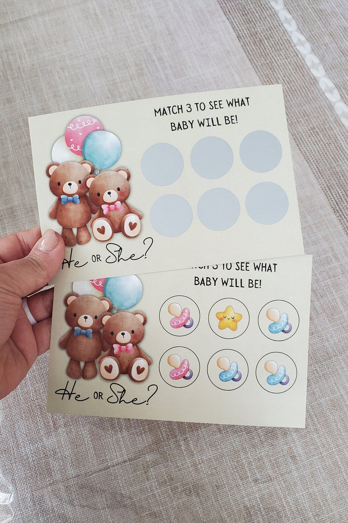 Gender Reveal Scratch Off Postcards